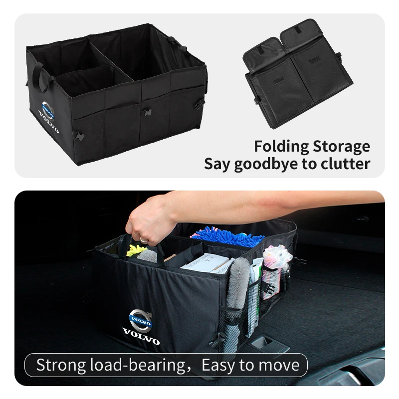 Car Trunk Organizer Large Capacity Ultra-durable Oxford Cloth Tool Storage Box For Volvo XC40 XC60 XC70 XC90 V40 V60 V90 S60 S80