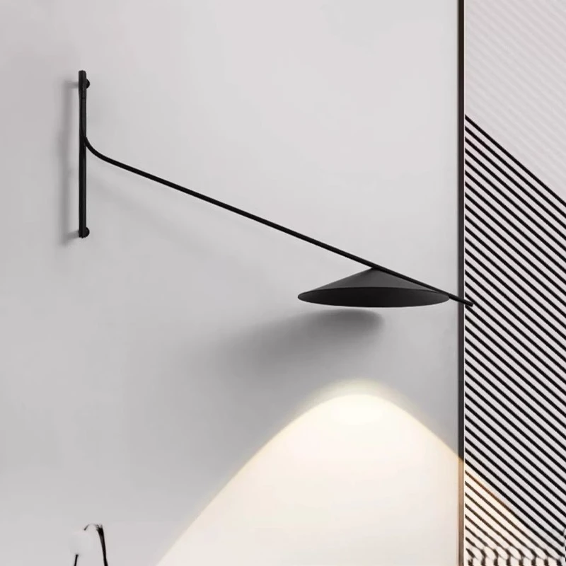 

Designer modern minimalist long wall lamp, living room sofa background wall lamp, bedroom bedside study reading free wiring lamp