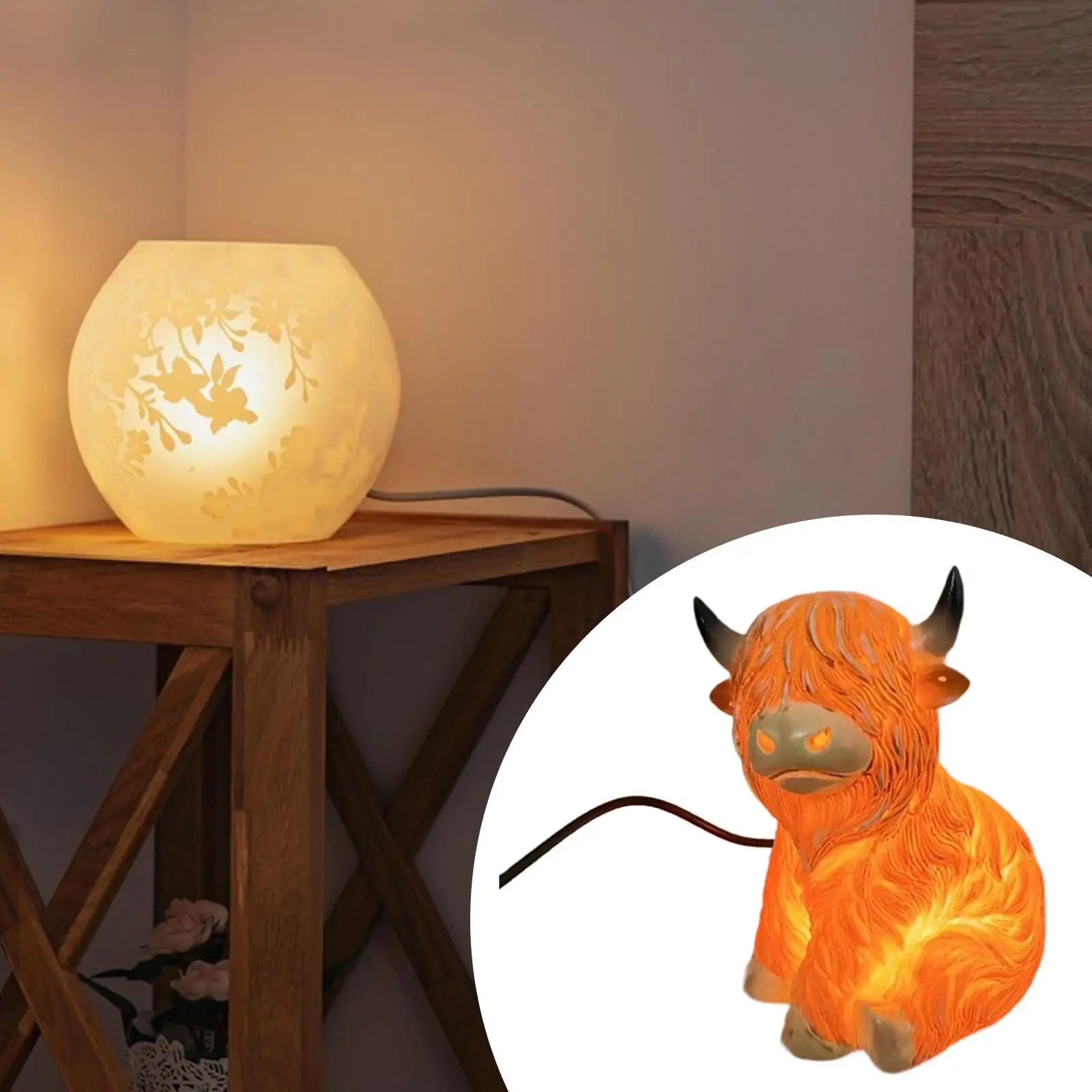 

Handmade Animal Lamp Decorative Cow Accent Light for Elegant Evening Table Lamp Bedroom Decor