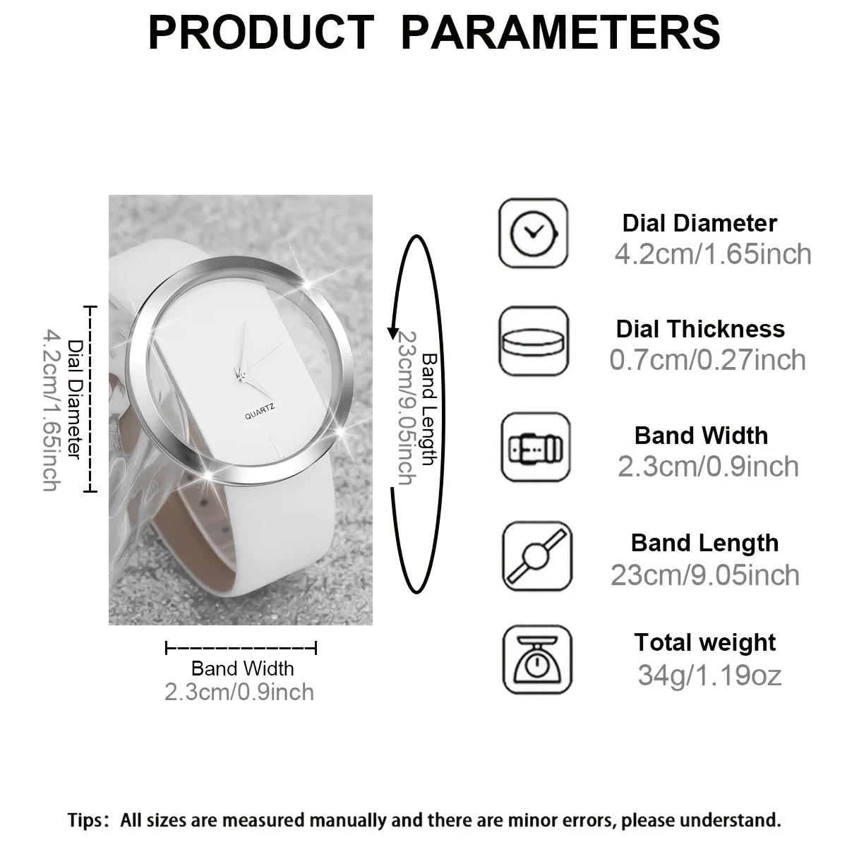مجموعة سوار ساعة كاجوال بسيطة، تصميم قرص دائري، حزام من الجلد الاصطناعي، أفضل خيار لهدايا عيد الميلاد، إكسسوارات عصرية