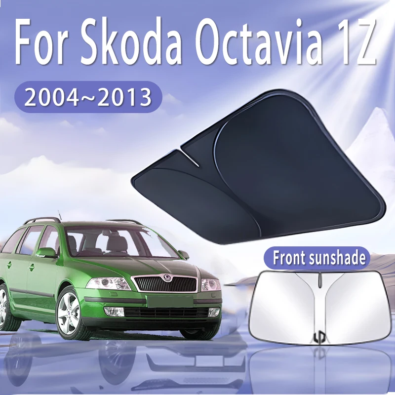 Foldable Car Sun Visor For Skoda Octavia 1Z 2004~2013 Front Windshield Sunshade Heat Insulation Summer Colling Auto Accessories