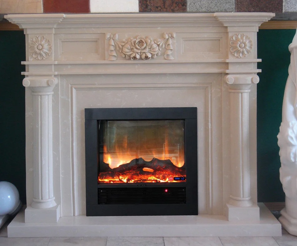 BOTON STONE Faux Stone Design White Mantel Fireplace Decoration Surrounds Stone Outdoor Fireplace