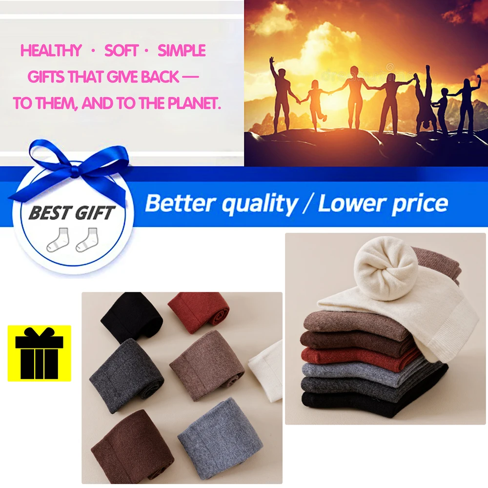 1/3 Paar 100% Merinowolle Crew-Socken für Damen, Ultra Weiche Warme Thermosocken, Nahtlose Zehenpartie, Schwangerschafts- und Erholungssocken, Wintergeschenk – Detail 16