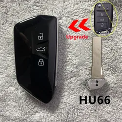 Modified Car Key Shell Case For VW for Volkswagen Golf MK8 Polo Tuguan for Skoda Superb Octavia SEAT MQB Flip Upgrade Card HU66