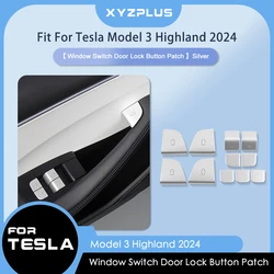 For Tesla Model 3 Highland 2024 Window Lift Button ABS Car Door Lock Window Switch Button Cover Trim Patch Interior Accessories