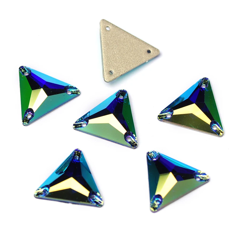 YANRUO 3270 Triangle New Color Effects DIY Sew On Rhinestones Flat Back Glass Stones Strass Crystals For Needlework