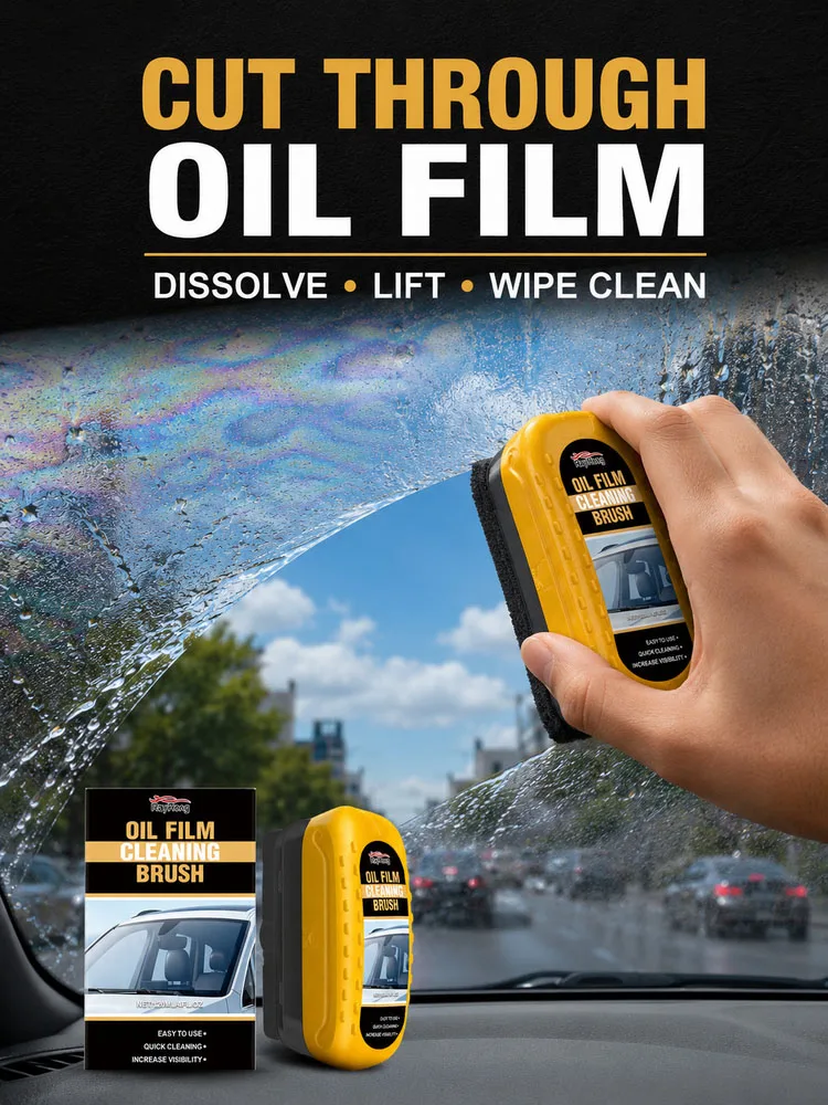Car Glass Oil Film Remover Brush Windshield Deep Cleaning Tool Rainproof Hydrophobic Coating Auto Window Care