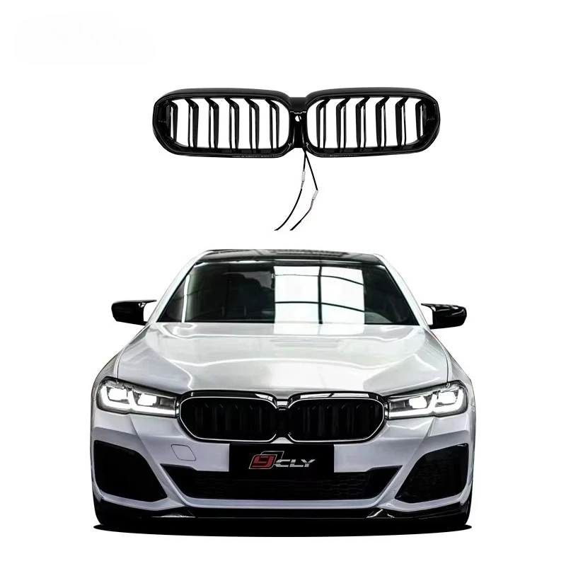 

For 2021- 2023 bmw 5 Series G30 /G38 Led Light Grille Auto Body Parts Car Front Bumper Grille