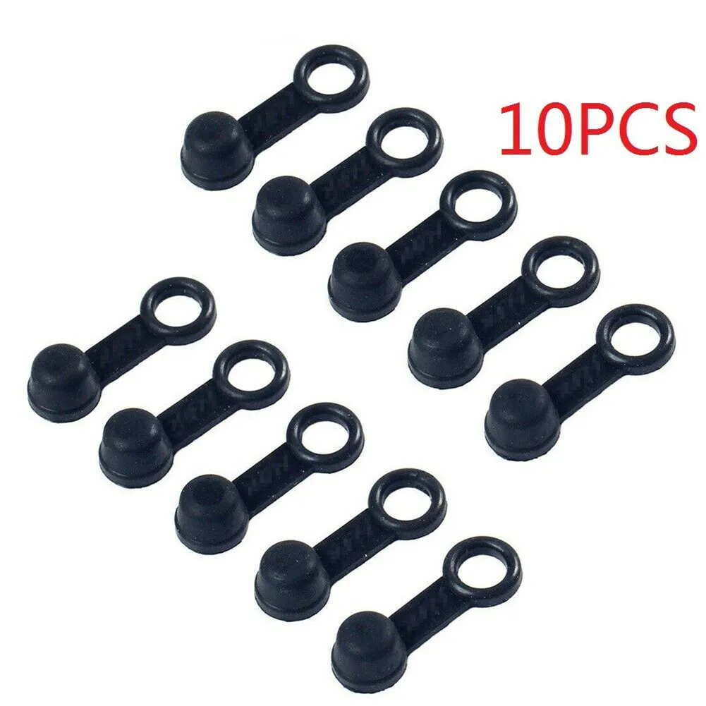 10PCS Dust Cap Cover 3.3cm Black Brake Bleed Nipple Screw Motorbike Fits All Bikes Replacement Part Useful 10x