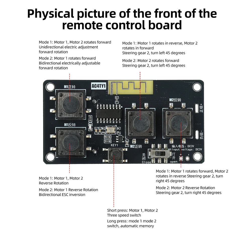 2,4G 4-Kanal DIY Montage Drahtloses Auto-Modul Fernbedienung für Bürstenlose ESC-Zubehörteile – Detail 8