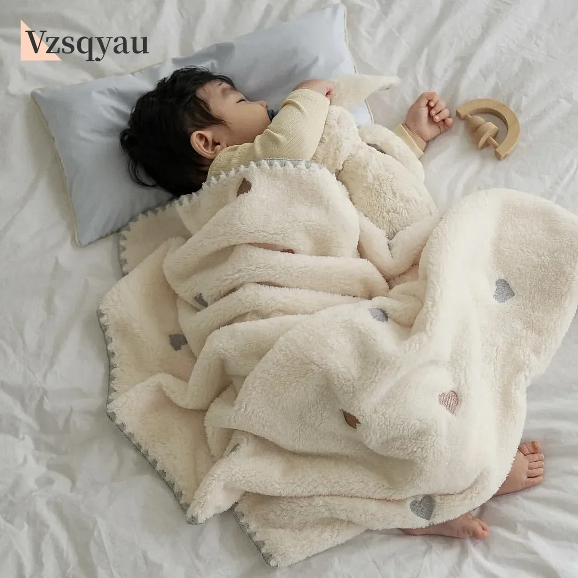 

Зимнее детское одеяло, теплое одеяло для новорожденных, постельное белье, детское пеленание, фланелевое мягкое одеяло из ягненка, корейское весенне-осеннее одеяло