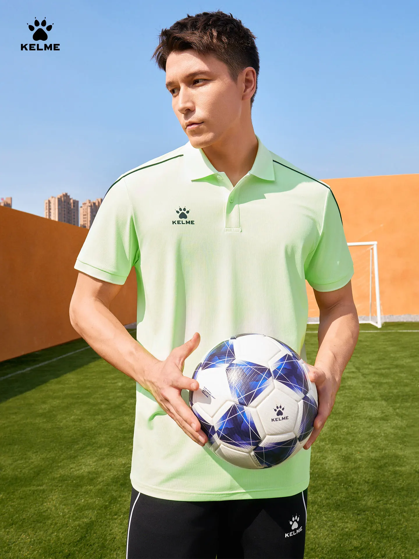 Kelme Sports Polo Shirt Men's Football Fashion Short Sleeve Breathable Collar Comprehensive Training T-shirt