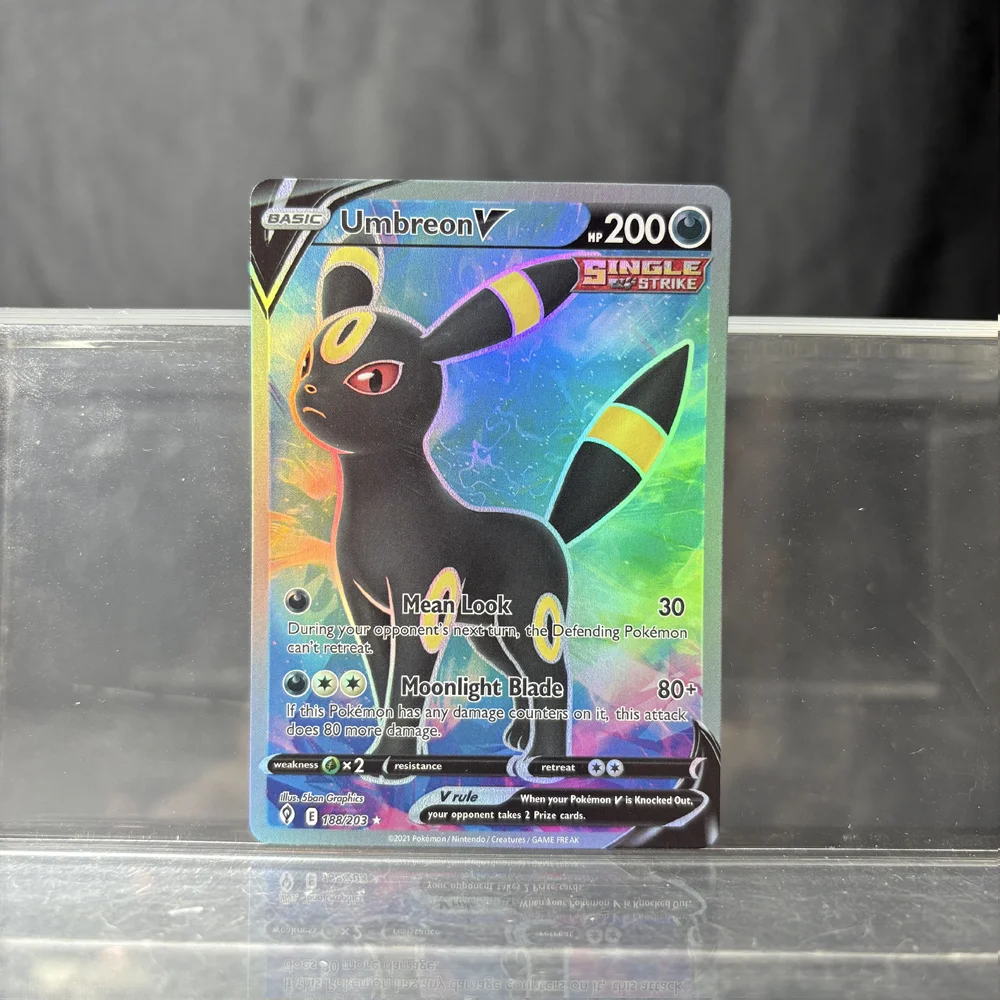 PKM PTCG Hochwertige Umbreon Vmax Glaceon Vstar Rayquaza Vmax Lono Proxy Folienkarten Spielesammlung Anime-Karten