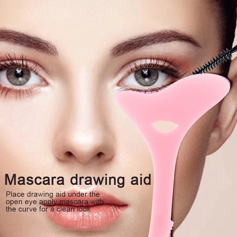 Plantilla de delineador de ojos multifuncional, puntas de ala, ayuda para delineador de ojos de silicona, lápiz labial para dibujar, asistente de uso, deflector, maquillaje reutilizable