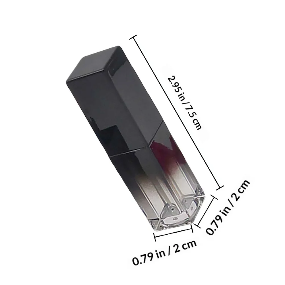 ขวดลิปกลอสเปล่า 5 ชิ้น ทรงเหลี่ยม สีดำไล่เฉดแบบ UV ล้างทำความสะอาดได้ น้ำหนักเบา สำหรับใส่ลิปสติก DIY หรือเก็บเครื่องสำอาง