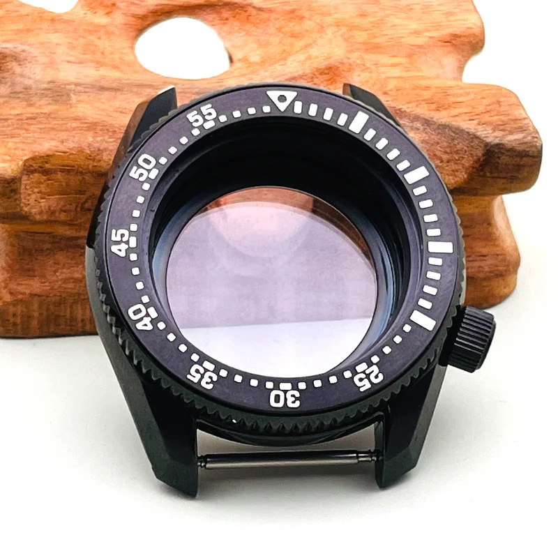 Hitam SPB185 SPB187 kotak jam tangan cocok untuk NH35 NH36 gerakan transparan penutup belakang hijau bercahaya masukkan casing jam tangan Spb185