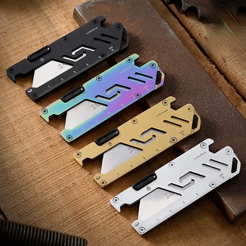 High Quality SK5 Blade Utility Knife Aeronautical Aluminium Handle EDC Outdoor Multitool Tool Paper Sharp Cutter Utility Knife