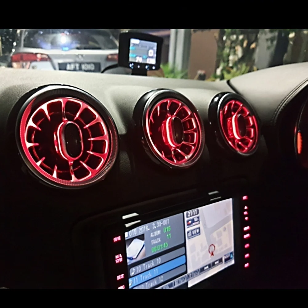 RGB color streamer For Audi TT 2007-2014 256 Colours LED Air Vents APP Control Car AC Conditioner Turbo Outlet Decoration Lamp
