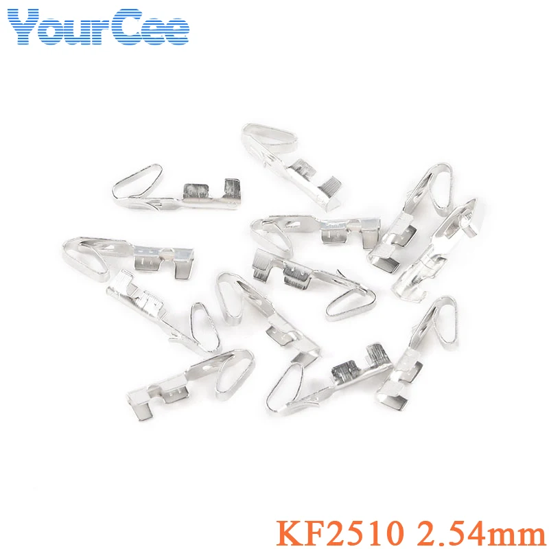 100pcs KF2510 2.54MM Spacing Terminal Connector Connect Cold Pressed Terminal Spring Connect the Girdle with the Belt Terminal