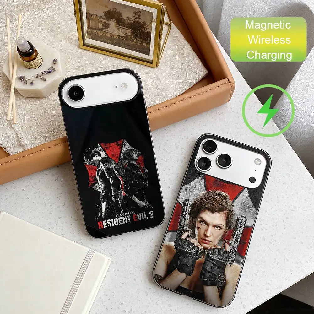 

R-Requiem Grace R-Resident E-Evil Phone Case For iPhone17,16,15,14,13,12,11 Max Black Wireless Charging Protecitve Cover