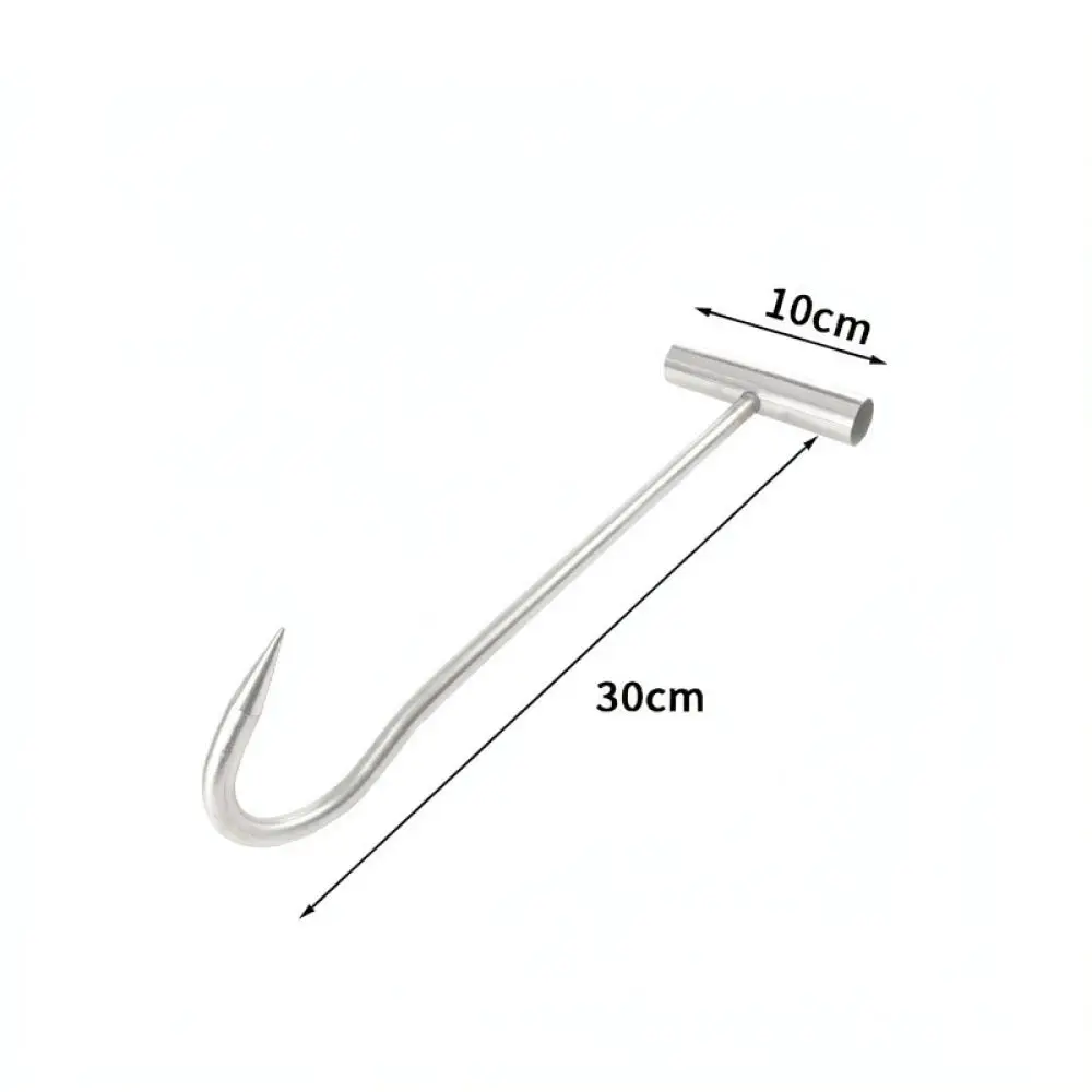 Crochet en T en acier inoxydable de qualité industrielle pour levage de couvercles de puits d'égout, outil manuel à engrenage pour tirer les volets roulants