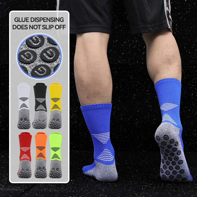 1Pairs New Football Sports Socks Anti-Slip Thickened Breathable Football Socks Men Women Outdoor Running Cycling calcetines