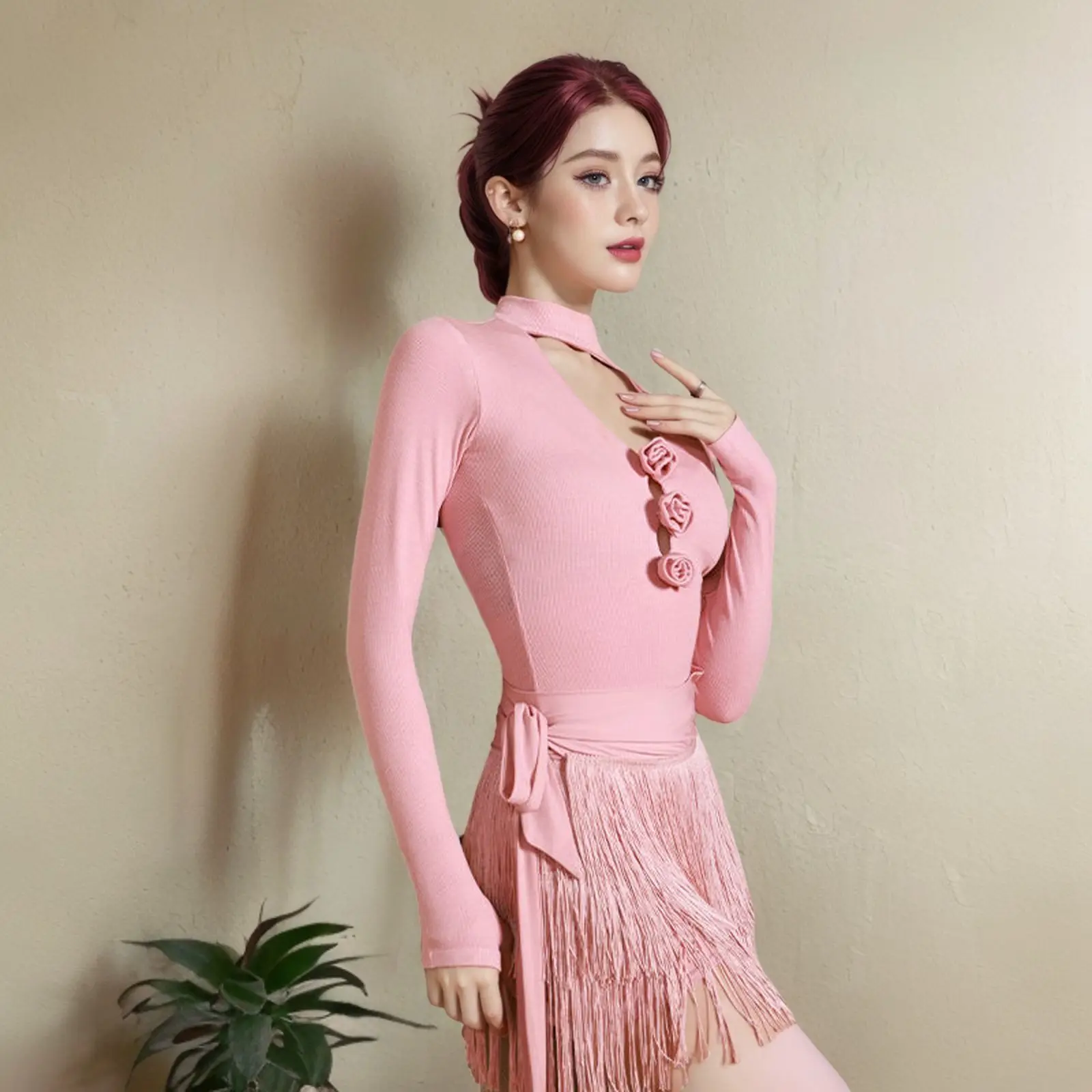 Women's Long Sleeve T-Shirt Dance Slim Fit Sexy Hollow out  Low Waist Sporty Polyester Fabric Sweet Style
