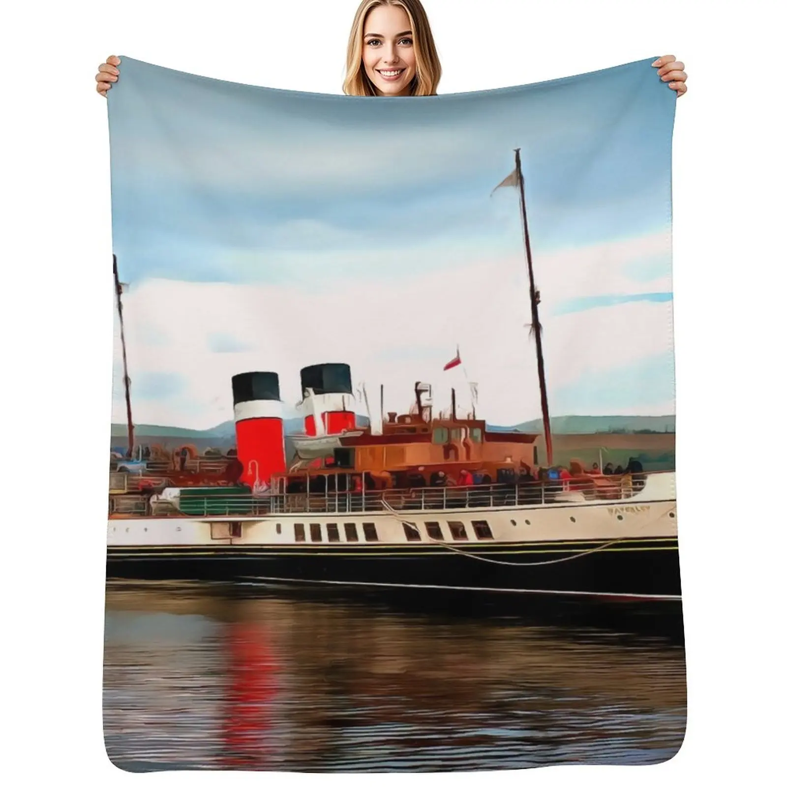 Waverley Paddle Boat (Painting) Throw Blanket Soft Plaid Luxury Brand Personalized Gift Sofa Furry Flannel Fabric Blankets