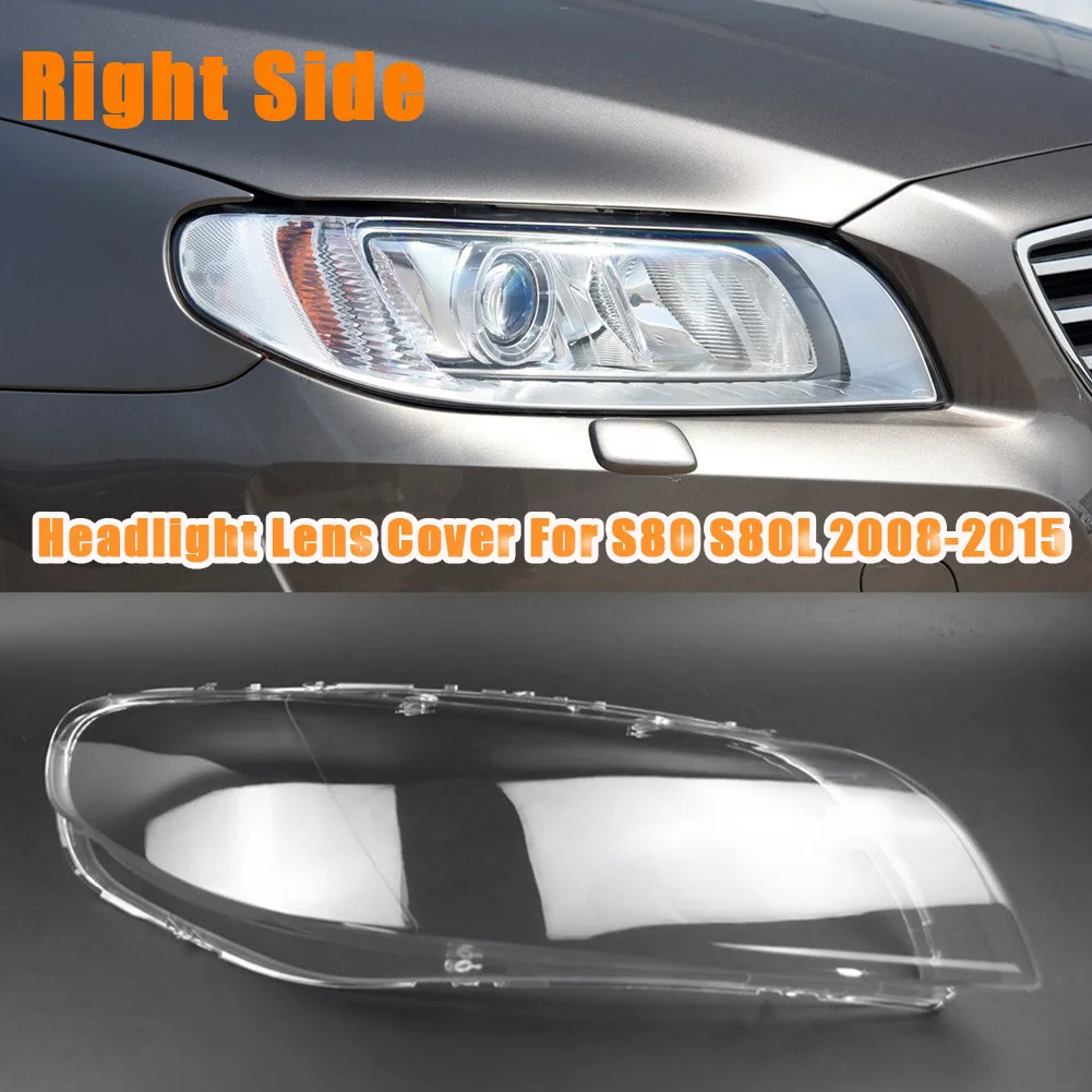 Pelindung lensa mobil S80 S80L 2008-2015, kiri + kanan untuk S80 S80L lampu kap lampu depan bening