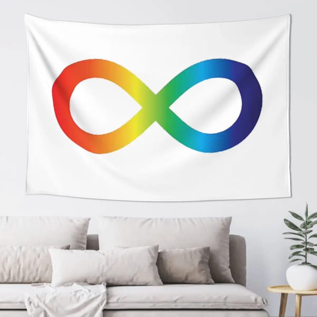 Rainbow Infinity Symbol Autism Acceptance Embrace Neurodiversity Awareness Tapestry Hanging Aesthetic Home Decoration Tapestries