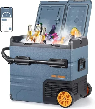 ตู้เย็นรถยนต์ 12 โวลต์,59 Quart (55L) 12v ตู้เย็นแบบพกพา,ตู้เย็นในรถยนต์ตู้แช่แข็ง, -4 ℉ -68 คูลเลอร์รถยนต์ 12/24V DC และ 100-240V A