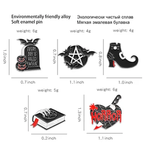 Jeden Tag ist Halloween -Tag Emaille Pins Spinnen Web Handwäsche Hexe Witch Personalisierte Broose Broch löst dunkle gotische gotische Schmuckgeschenk für Freunde Hauptverkaufshexe - №7