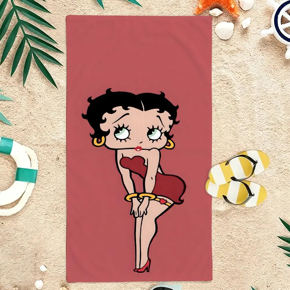 Classic Cartoon B-Betty Boop Towel Microfiber soft Beach Towel for Travel Fitness Sauna Bathing Camping