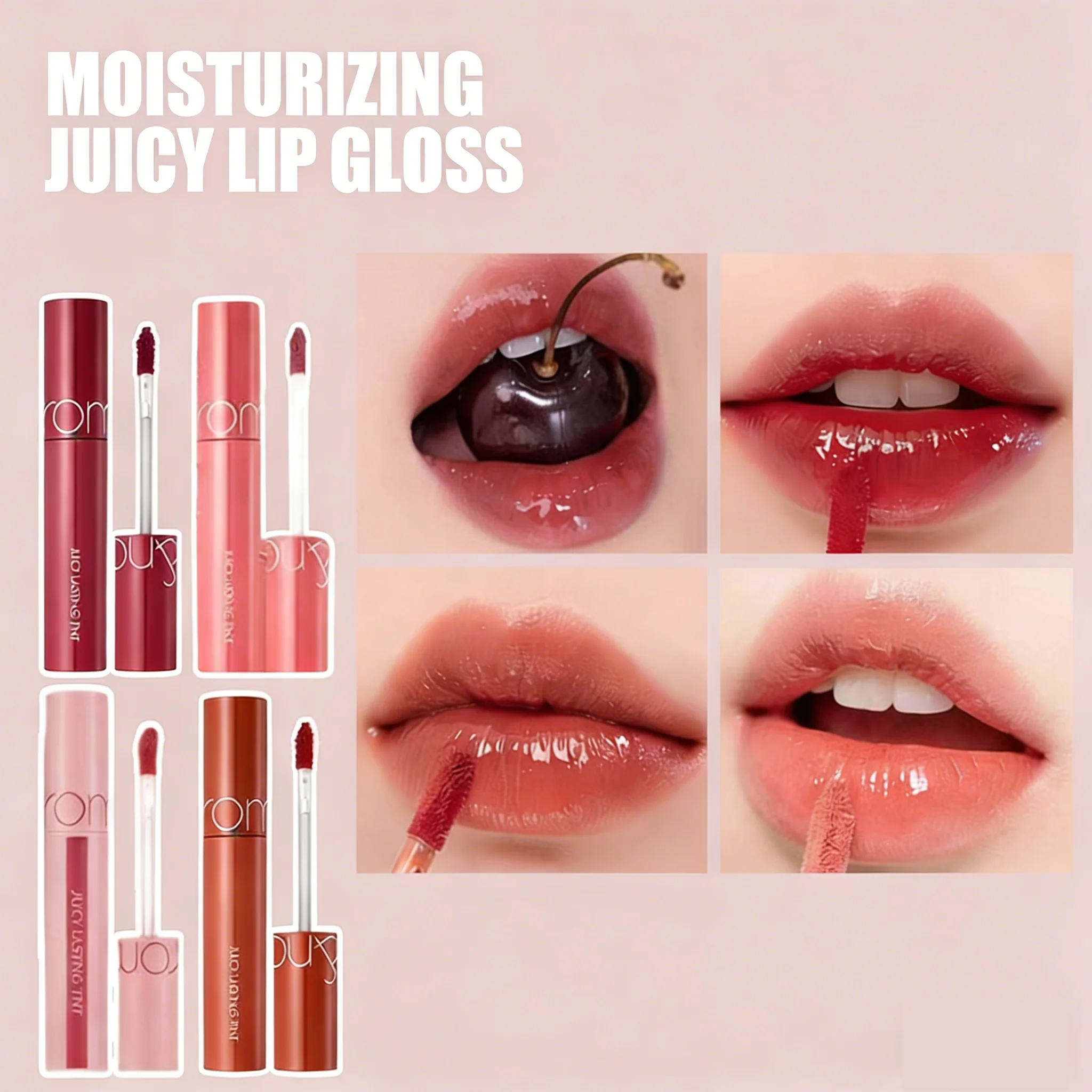 ملمع شفاه مرطب متعدد الألوان - أحمر شفاه مرطب يدوم طويلاً، لون شفاه لامع، شفة يومية ناعمة وغير لزجة