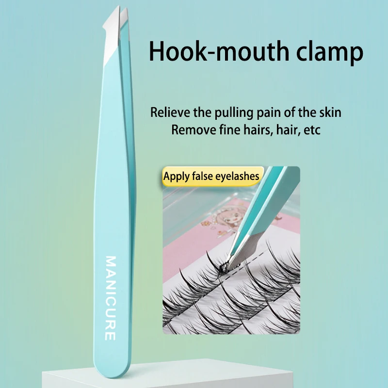 4-delige gekleurde wenkbrauwpincetten haarschoonheid fijne haarextractors roestvrijstalen schuine wenkbrauwclips make-up verwijderingsgereedschap