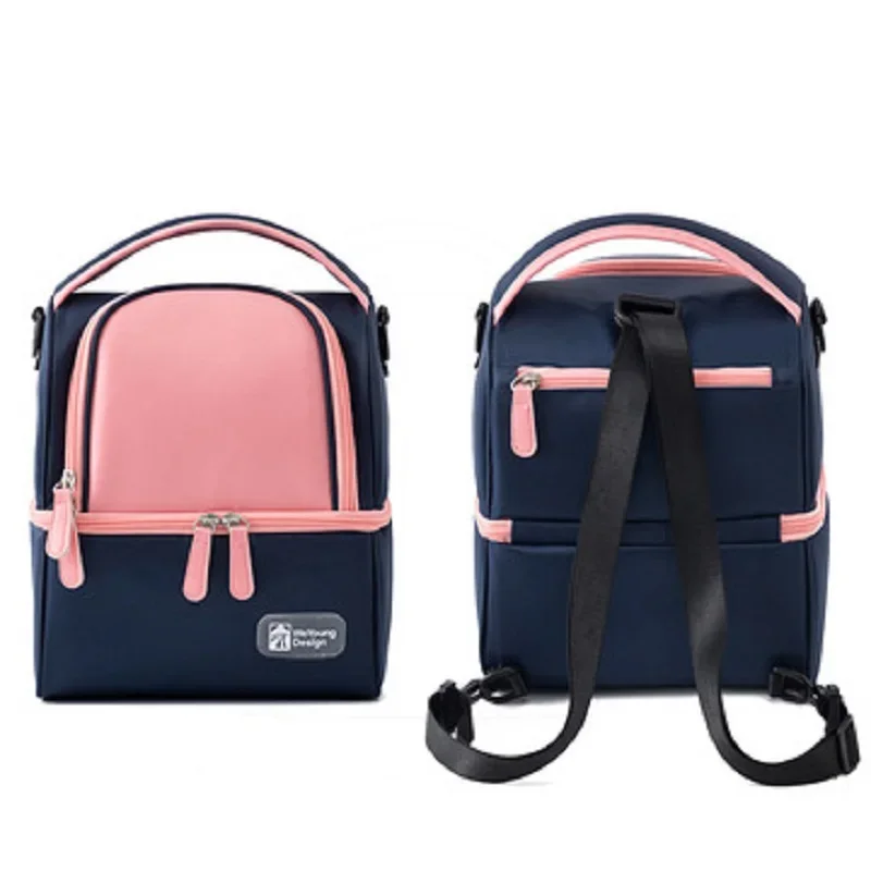 

Mummy Bag Backpack 2 Layer Baby Nappy Bag Cooler Lunch Box Waterproof Storage Handbag Mommy Maternity Diaper Bags for Travel