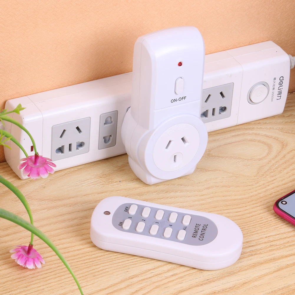 433.92MHz Wireless Remote Control 240V 50Hz 10A Wireless Remote Control Socket On/Off Smart Power Outlet Portable for Light Lamp