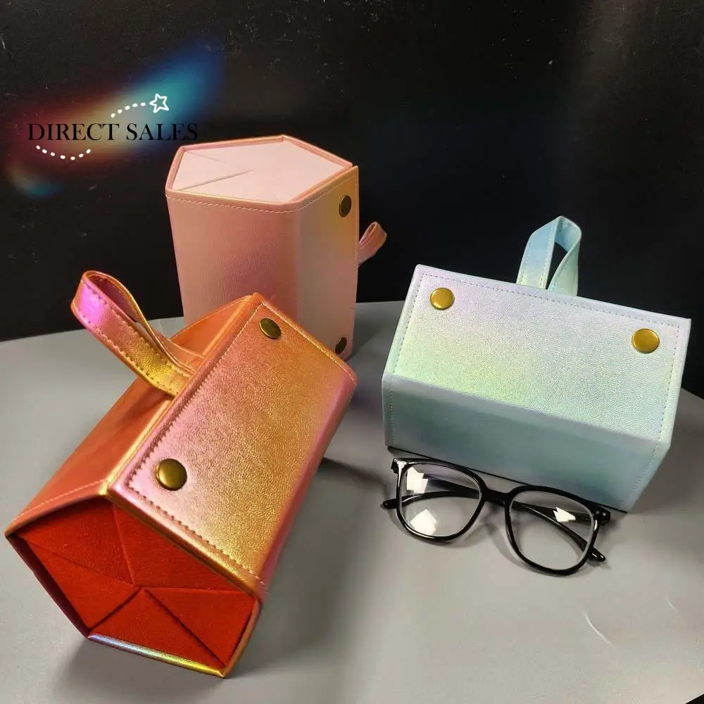 

Portable Folding Glasses Organizer Large Capacity Magnetic Button Five Lattice Glasses Storage Box Anti-lost Anti-splash Water