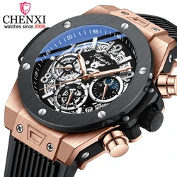 CHENXI Men Watch Fashion Business Chronograph Luminous Waterproof Military Wristwatch Men's Quartz Sport Date Watches