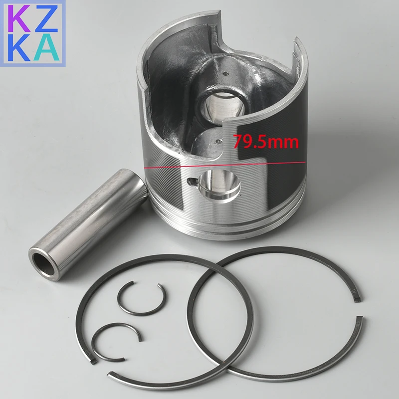 12110-94400 Piston Kit 12140-94400 Piston Ring 79.5MM (+0.5MM) For Suzuki Outboard Motor DT40 DT40C 12110-94400-000 Boat Engine