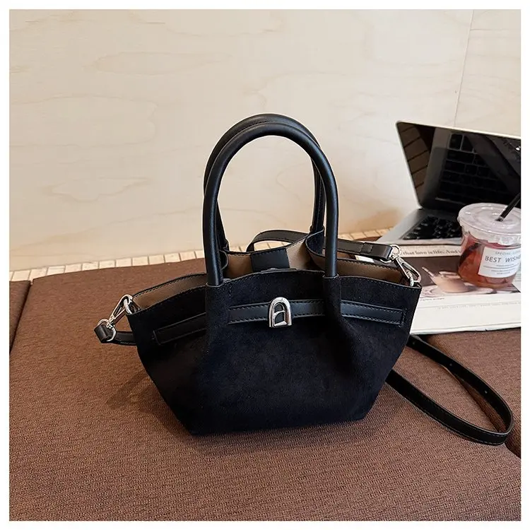 ‌ Elegante borsa tote in pelle scamosciata 2025 Autunno - Borsa retrò da donna con tracolla regolabile, design di nicchia di grande capacità per lavoro e pendolarismo ‌