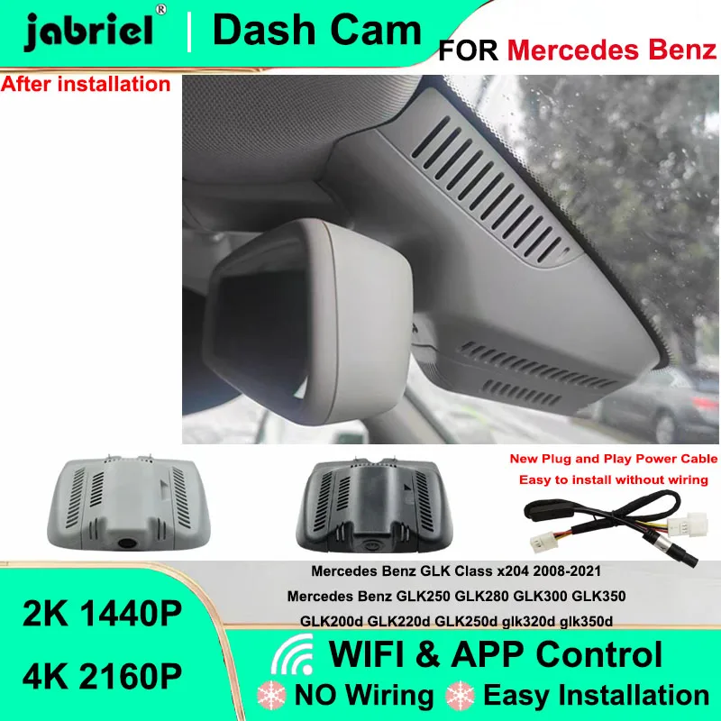 

Видеорегистратор Jabriel для Mercedes-Benz GLK-класса X204 (GLK 250, 280, 300, 350, 200d, 220d, 250d, 320d, 350d) 2008-2021, 2K/4K, Wi-Fi камера DVR