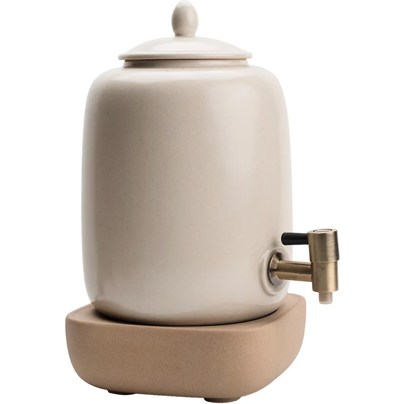 Household Tea Storage Tank Large Capacity Ceramic Tea Pot Large with Faucet Water Purification Tank Drinking Machine