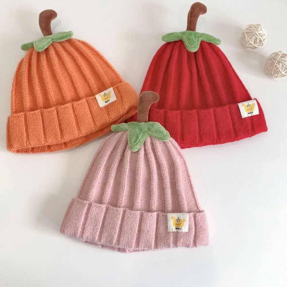 Lindo sombrero de calabaza para bebé, gorro de punto para recién nacido, niño pequeño, otoño, Acción de Gracias, Invierno