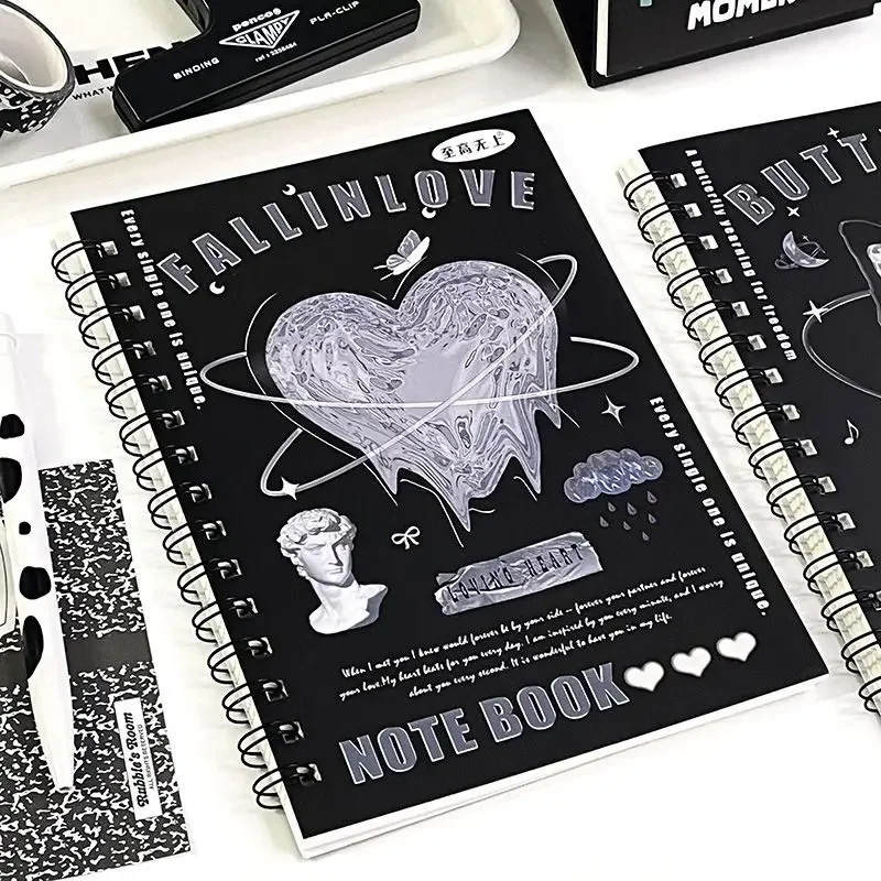 50sheet Ins Notebook Creative Cute Cartoon Bear Kitten Horizontal Line Korean Style Coil A5 Scrapbook Journal Student Supplies