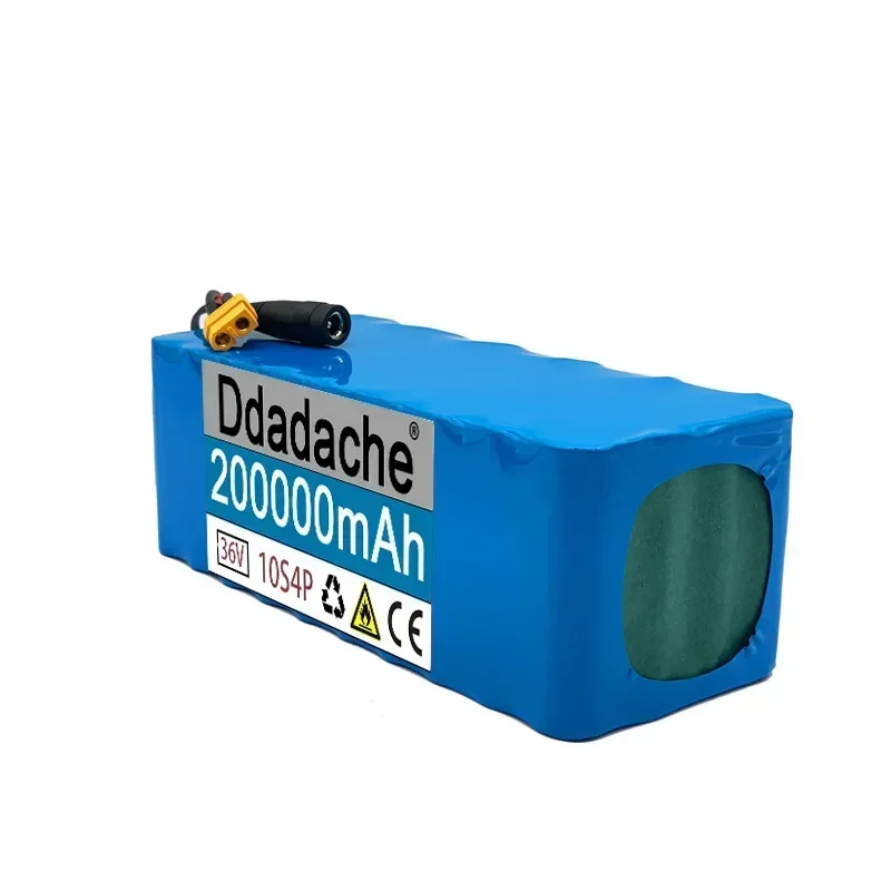 Baru 10s4p 36V 200Ah 100% Asli 20000W Kapasitas Besar 18650 Baterai Lithium Peralatan Motor dengan Steker BMS XT60