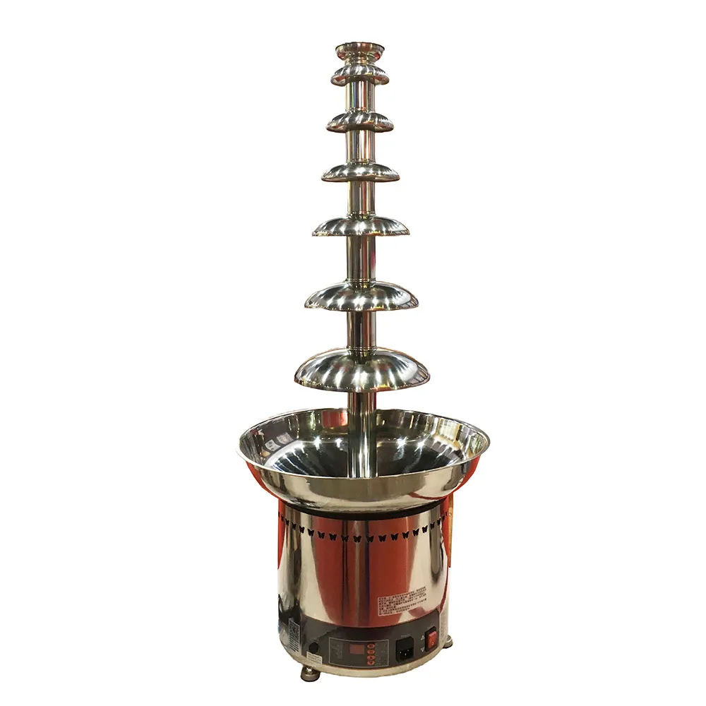 Commercial 7 Layer Stainless Steel Chocolate Fondue Machine Chocolate Waterfall Fountain Machine for Restaurant Hotel