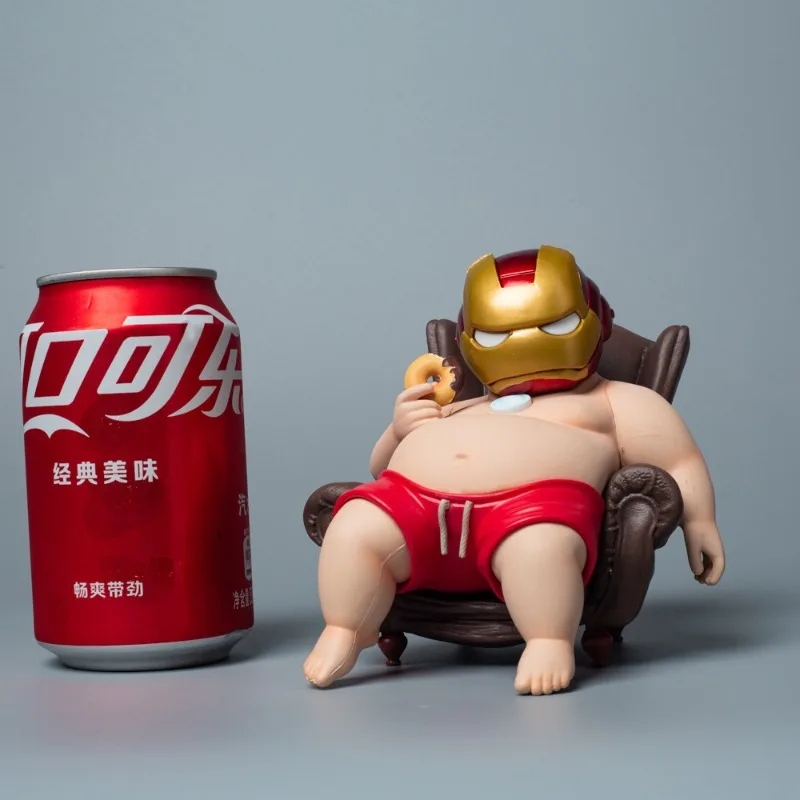 

Hot toys Marvel Avengers Anime Fat Boy Iron Man Q version Doll Decoration Handmade Pendant Collectible Model Toy Figures gifts