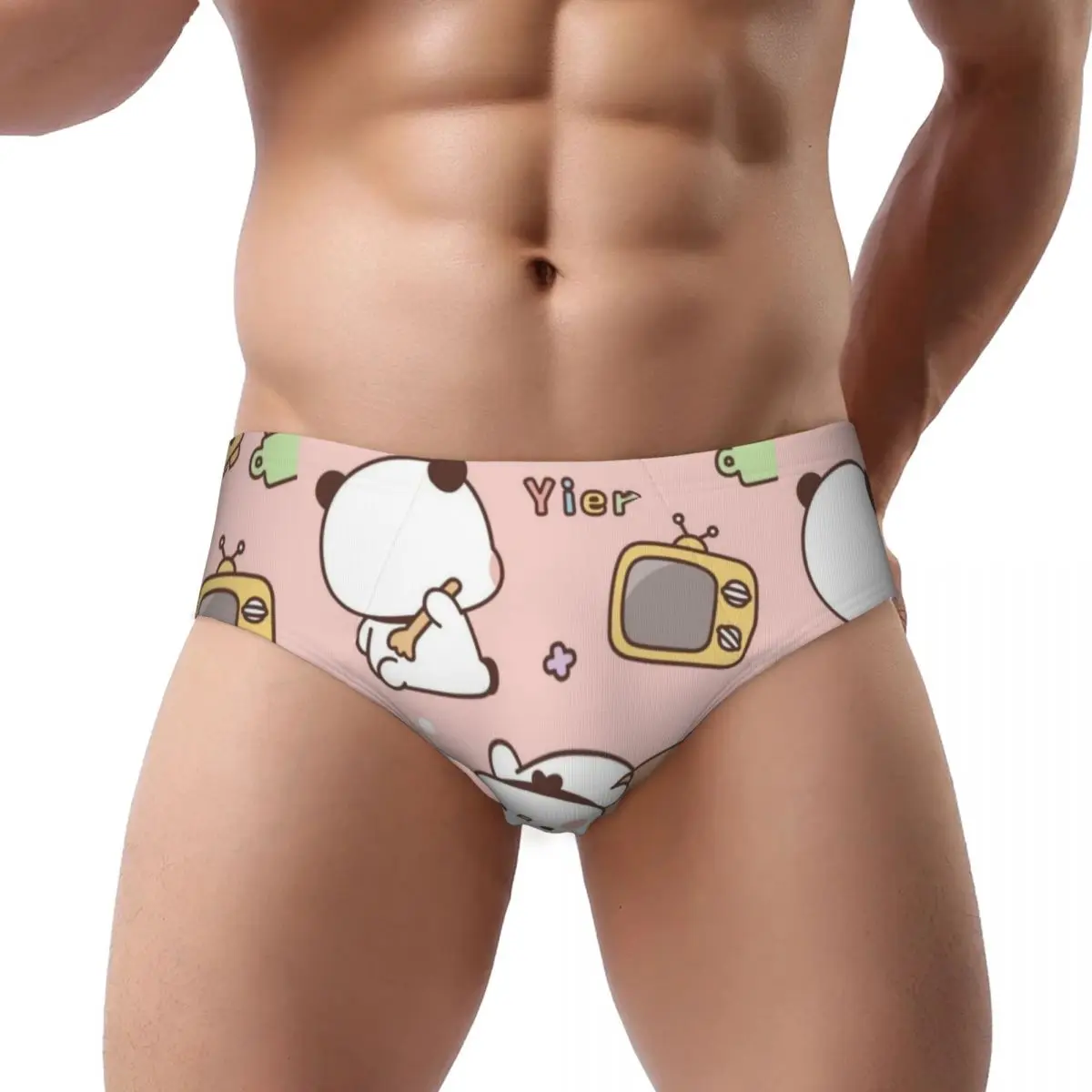 Custom Bubu Dudu Panda And Brownie Bear Couple Men's Briefs Panties Men Comfort Underwear Underpants