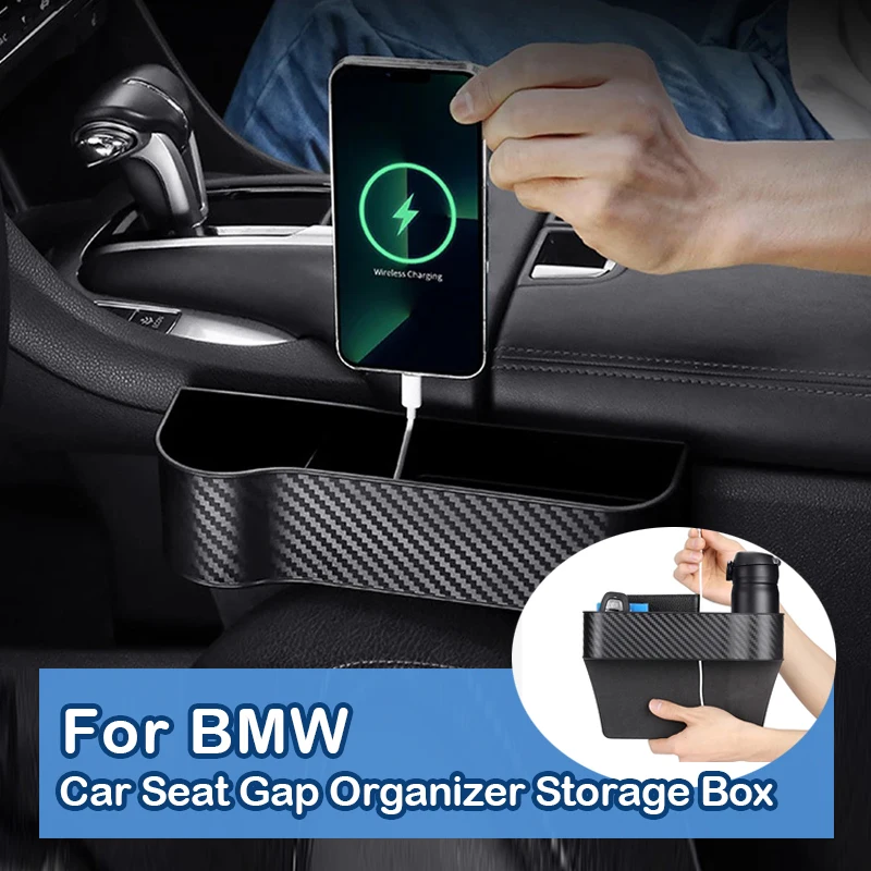 

Car Seat Gap Filler With Cup Holder Storage Box Interior Accessories For BMW X3 X5 X6 F20 F10 F11 F25 F15 F48 E53 E36 E46 E90